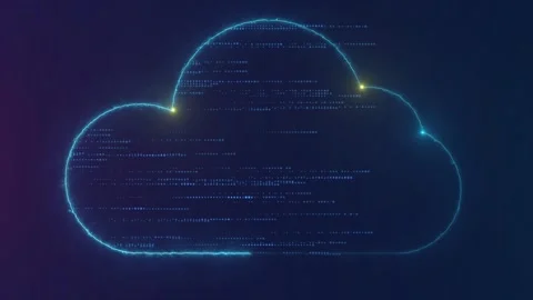 Cloud computing Data flowing Fiber Effect Digital Technology concept. Stock Footage 250162364