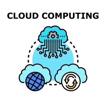 Cloud computing data global network concept Stock Illustration