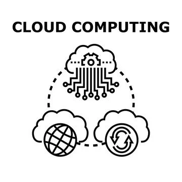 Cloud computing data global network concept Stock Illustration