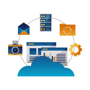 Cloud computing data information connection Stock Illustration