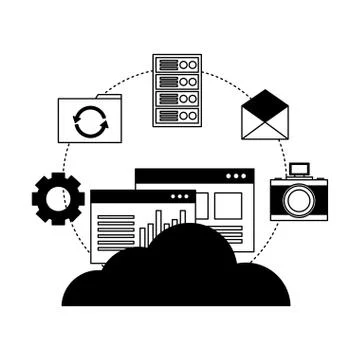 Cloud computing data information connection Stock Illustration