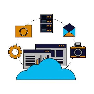 Cloud computing data information connection Stock Illustration