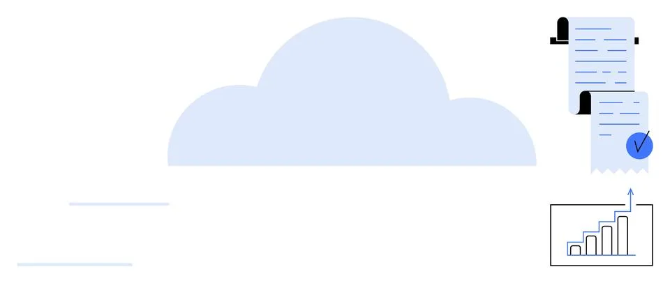Cloud Computing with Data Insights and Compliance Illustrazione stock