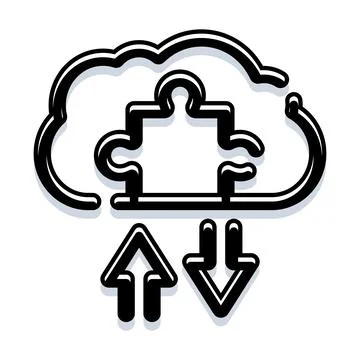 Cloud computing data integration and file synchronization concept Stockillustratie