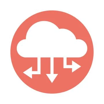 Cloud computing data isolated icon Illustrazione stock
