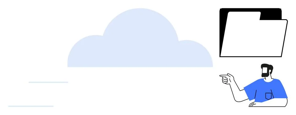 Cloud computing, data management, file storage, digital accessibility, online イラスト素材