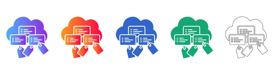 Cloud Computing Data Management Icon Series 库存插图