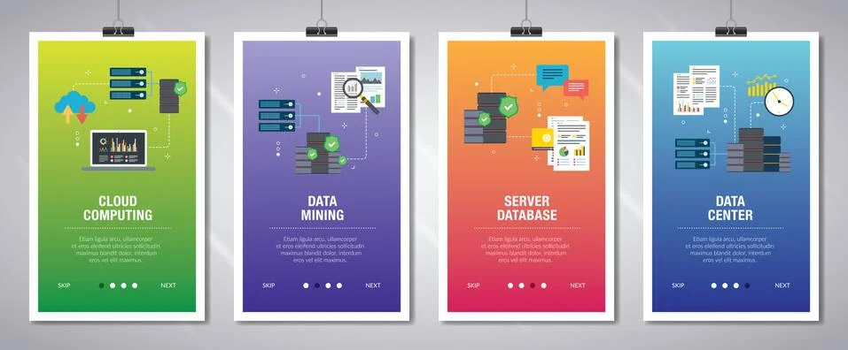 Cloud Computing, data mining and data center. Stock Illustration