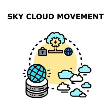 Cloud computing data movement and network security concept Stock Illustration