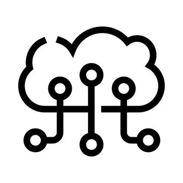 Cloud computing data network connecting multiple nodes イラスト素材