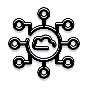 Cloud computing data network connection infrastructure イラスト素材