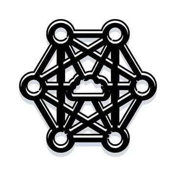 Cloud computing data network connection technology icon Stockillustratie