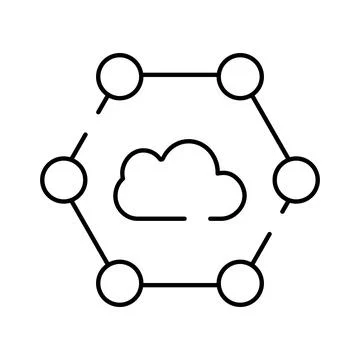 Cloud computing data network connectivity system icon Stock Illustration