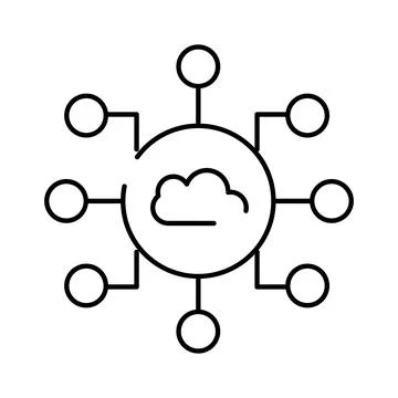 Cloud computing data network storage connection icon system 스톡 일러스트