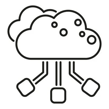 Cloud computing data network storing information icon Illustrazione stock
