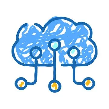 Cloud computing data network technology connection illustration 库存插图