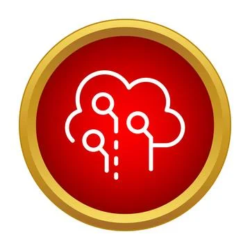 Cloud computing data network technology icon on red button Stockillustratie