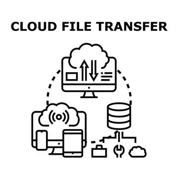 Cloud computing data network transfer concept 스톡 일러스트