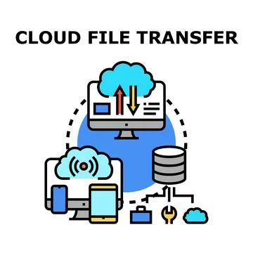 Cloud computing data network transfer concept Stock Illustration