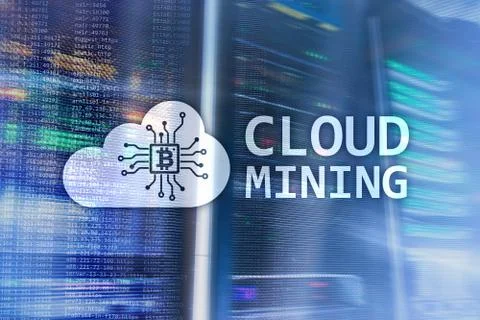 Cloud computing, data or cryptocurrency (Bitcoin, Ethereum) mining in data ce 写真素材