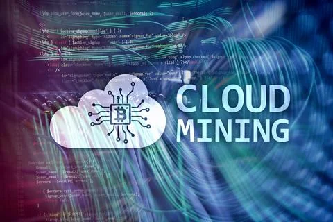Cloud computing, data or cryptocurrency Bitcoin, Ethereum mining in data ce.. Fotos Stock