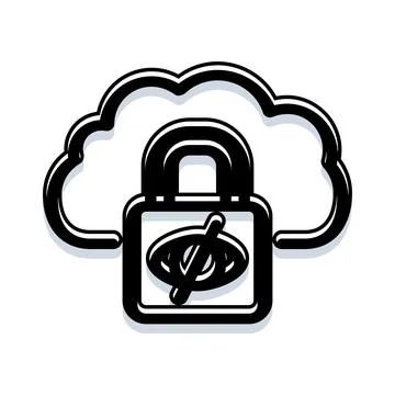Cloud computing data privacy and invisible security Stockillustratie