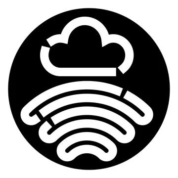 Cloud computing data privacy fingerprint security icon Stock Illustration