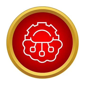 Cloud computing data processing brain icon design Stock Illustration