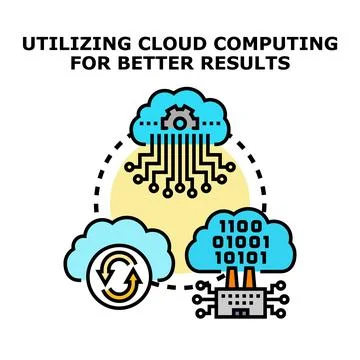 Cloud computing data processing storage and analysis Stockillustratie