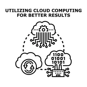Cloud computing data processing storage and analysis 스톡 일러스트