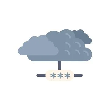 Cloud computing data protecting with password secure icon design イラスト素材