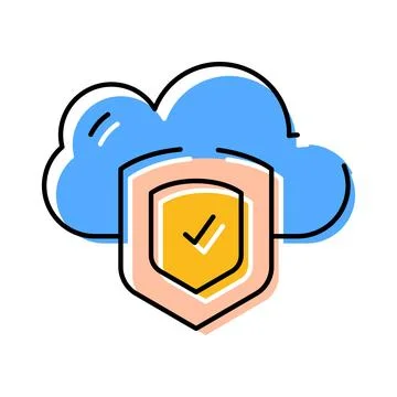 Cloud computing data protection and cyber security 库存插图