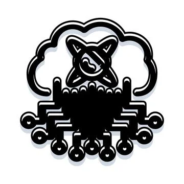 Cloud computing data protection and cyber security concept 库存插图