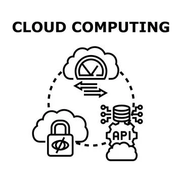 Cloud computing data protection and integration concept Illustrazione stock