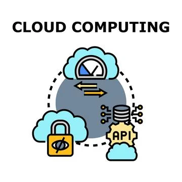 Cloud computing data protection and integration concept Stock Illustration