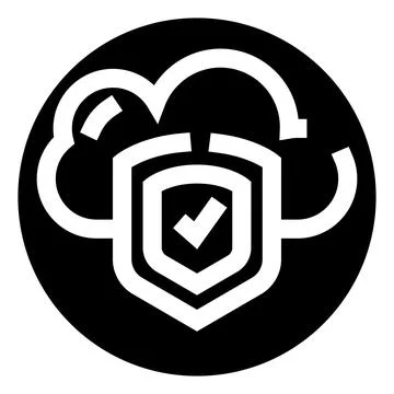Cloud computing data protection with security shield icon Stockillustratie