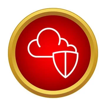 Cloud computing data protection with security shield icon Stockillustratie