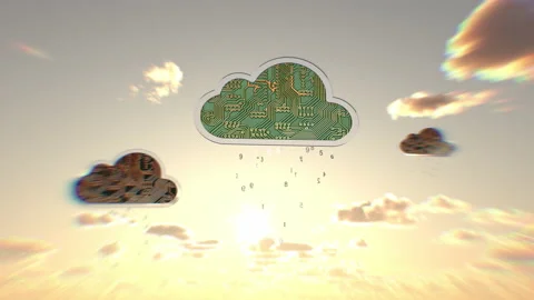Cloud computing data rain animation concept V2 動画素材 214059100