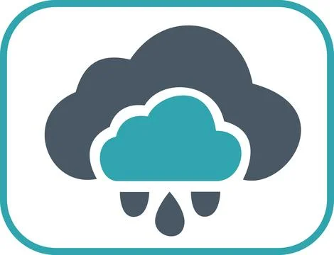 Cloud computing data rain flat icon Stock Illustration