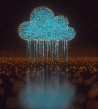 Cloud Computing Data Rain Stock Illustration