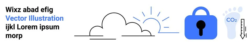 Cloud Computing with Data Security and Environmental Impact Visualization 스톡 일러스트