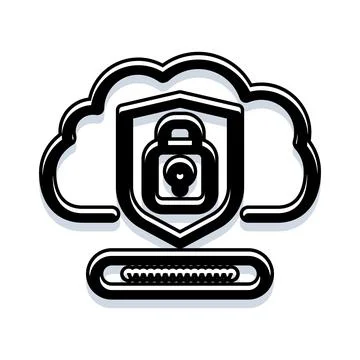 Cloud computing data security and privacy concept イラスト素材