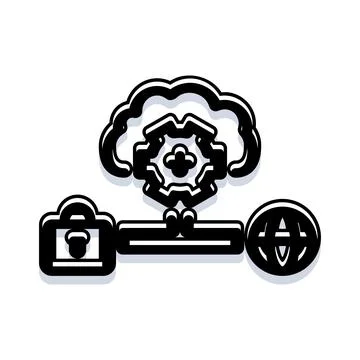 Cloud computing data security and global network connection イラスト素材
