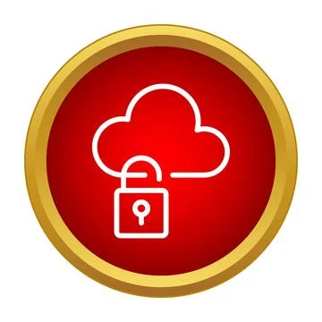 Cloud computing data security padlock icon protecting information Stockillustratie