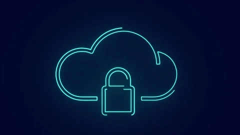 Cloud computing data security securing the data with data encryption technology  Stock Footage 241163492