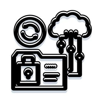 Cloud computing data security synchronization backup icon イラスト素材