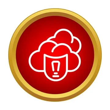 Cloud computing data security warning alert icon 스톡 일러스트