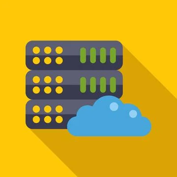 Cloud computing data server hosting flat design Illustrazione stock