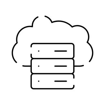 Cloud computing data server storing information technology Stock Illustration