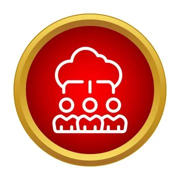 Cloud computing data sharing team icon concept Stockillustratie
